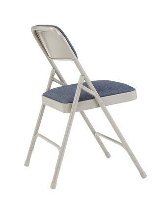 NPS 2200 Series Fabric Padded Premium Folding Chairs, Imperial Blue, 4/Pack (2205/4)