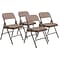 NPS 2200 Series Fabric Padded Premium Folding Chairs, Russet Walnut, 4 Pack (2207/4)