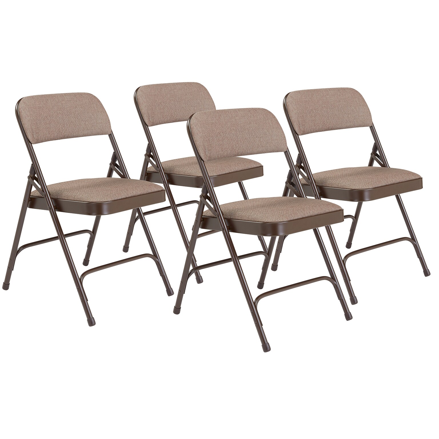 NPS 2200 Series Fabric Padded Premium Folding Chairs, Russet Walnut, 4/Pack (2207/4)