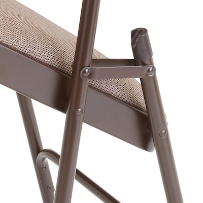NPS 2200 Series Fabric Padded Premium Folding Chairs, Russet Walnut, 4/Pack (2207/4)