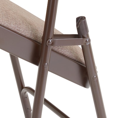 NPS 2200 Series Fabric Padded Premium Folding Chairs, Russet Walnut, 4 Pack (2207/4)