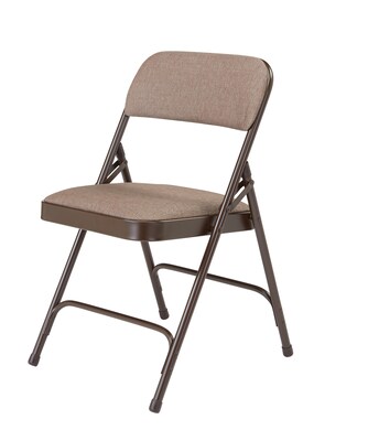 NPS 2200 Series Fabric Padded Premium Folding Chairs, Russet Walnut, 4 Pack (2207/4)