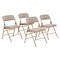 NPS 2300 Series Fabric Padded Triple Brace Double Hinge Premium Folding Chairs, Cafe Beige/Beige, 4