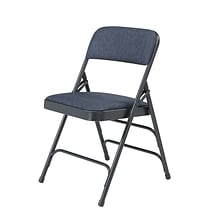 NPS 2300 Series Fabric Padded Triple Brace, Double Hinge Premium Folding Chairs, Imperial Blue, 4 Pa