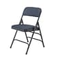 NPS 2300 Series Fabric Padded Triple Brace, Double Hinge Premium Folding Chairs, Imperial Blue, 4 Pack (2304/4)