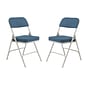 NPS 3200 Series Premium 2" Fabric Padded Folding Chairs, Regal Blue/Gray, 2 Pack (3215/2)