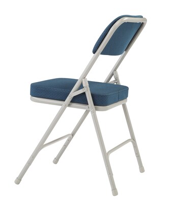 NPS 3200 Series Premium 2" Fabric Padded Folding Chairs, Regal Blue/Gray, 2 Pack (3215/2)