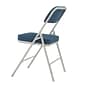 NPS 3200 Series Premium 2" Fabric Padded Folding Chairs, Regal Blue/Gray, 2 Pack (3215/2)