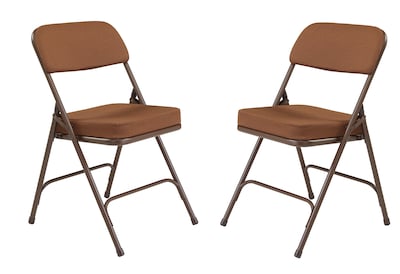 NPS 3200 Series Premium 2 Fabric Padded Folding Chairs, Antique Gold/Brown, 2 Pack (3219/2)