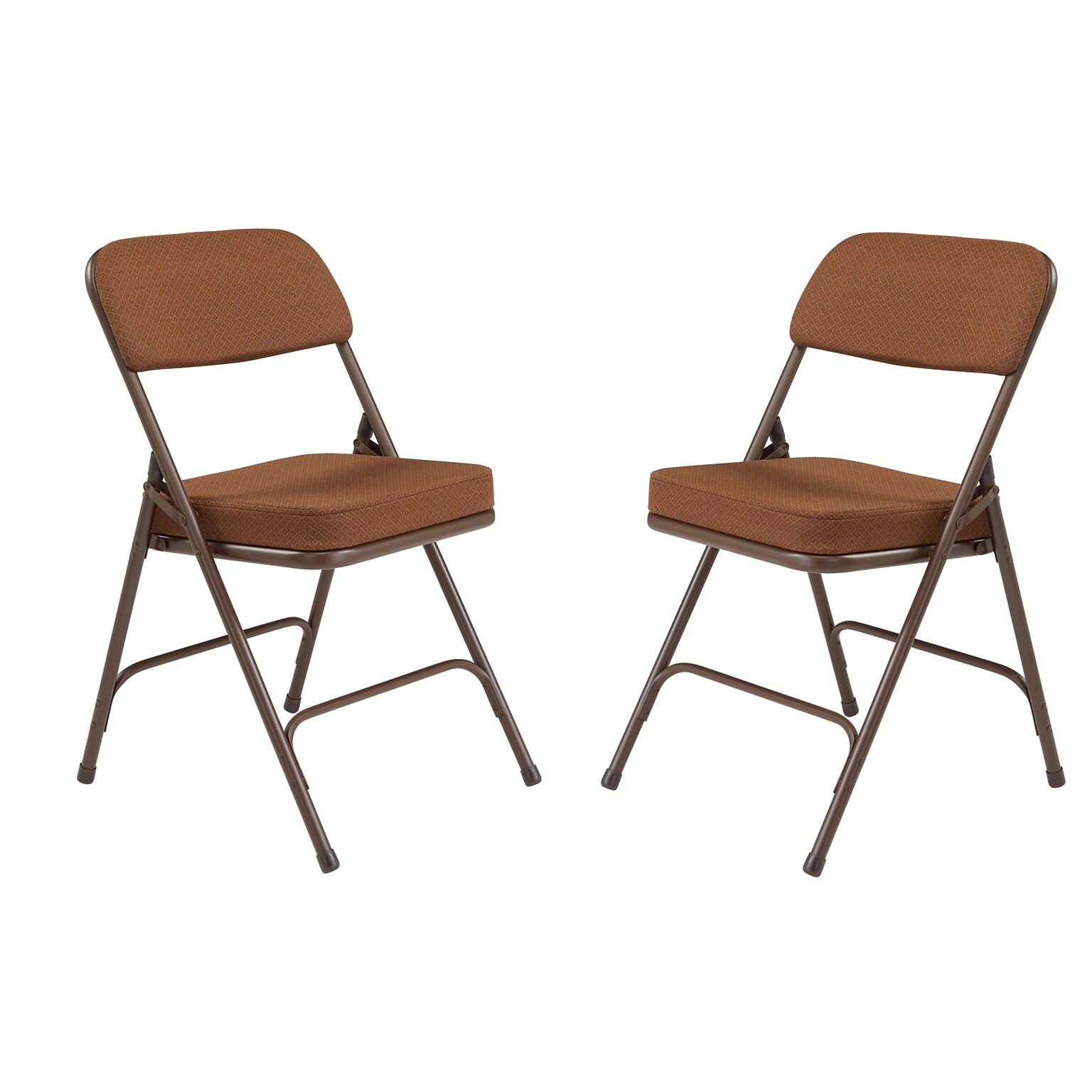 NPS 3200 Series Premium 2 Fabric Padded Folding Chairs, Antique Gold/Brown, 2 Pack (3219/2)