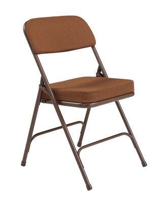 NPS 3200 Series Premium 2 Fabric Padded Folding Chairs, Antique Gold/Brown, 2 Pack (3219/2)