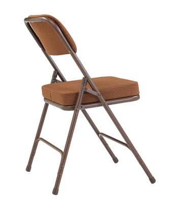 NPS 3200 Series Premium 2" Fabric Padded Folding Chairs, Antique Gold/Brown, 2 Pack (3219/2)