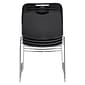 NPS 8500 Series HI-Tech Ultra-Compact Plastic Seat/Back Stack Chair, Black/Chrome, 4 Pack (8510/4)