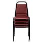 NPS 9100 Series Standard Vinyl Upholstered Padded Stack Chairs, Pleasant Burgundy/Black, 4 Pack (9108-B/4)