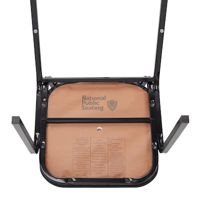 NPS 9100 Series Standard Vinyl Upholstered Padded Stack Chairs, Pleasant Burgundy/Black, 4 Pack (9108-B/4)