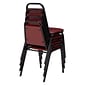 NPS 9100 Series Standard Vinyl Upholstered Padded Stack Chairs, Pleasant Burgundy/Black, 4 Pack (9108-B/4)