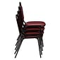 NPS 9100 Series Standard Vinyl Upholstered Padded Stack Chairs, Pleasant Burgundy/Black, 4 Pack (9108-B/4)