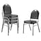 NPS 9200 Series Dome-Back Vinyl Padded Stack Chair, Panther Black/Silvervein, 4 Pack (9210-SV/4)