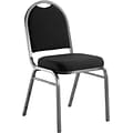 NPS 9200 Series Dome-Back Fabric Padded Stack Chair, Ebony Black/Silvervein, 4 Pack (9260-SV/4)