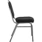 NPS 9200 Series Dome-Back Fabric Padded Stack Chair, Ebony Black/Silvervein, 4 Pack (9260-SV/4)