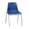 NPS 8100 Series Poly Shell Stack Chair, Slate Blue/Chrome (8125)