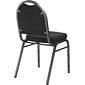 NPS 9200 Series Dome-Back Fabric Padded Stack Chair, Ebony Black/Silvervein, 4 Pack (9260-SV/4)