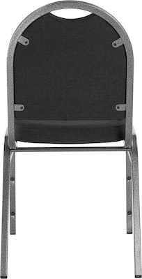 NPS 9200 Series Dome-Back Fabric Padded Stack Chair, Ebony Black/Silvervein, 4 Pack (9260-SV/4)