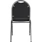 NPS 9200 Series Dome-Back Fabric Padded Stack Chair, Ebony Black/Silvervein, 4 Pack (9260-SV/4)
