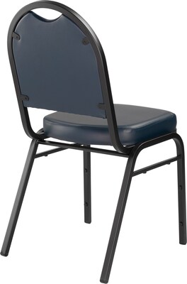 NPS 9200 Series Dome-Back Vinyl Padded Stack Chair, Midnight Blue/Black Sandtex (9204-BT)