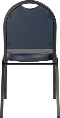 NPS 9200 Series Dome-Back Vinyl Padded Stack Chair, Midnight Blue/Black Sandtex (9204-BT)