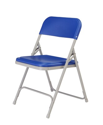 NPS 800 Series Premium Light-Weight Plastic Folding Chairs, Blue/Gray, 4 Pack (805/4)