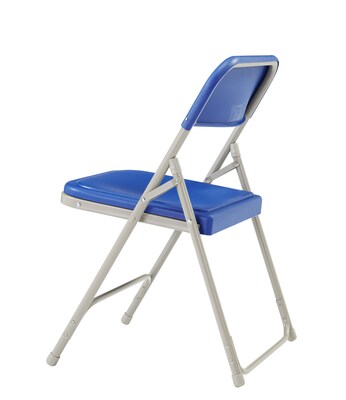 NPS 800 Series Premium Light-Weight Plastic Folding Chairs, Blue/Gray, 4 Pack (805/4)