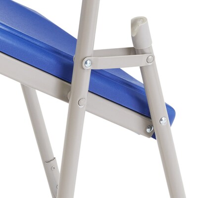 NPS 800 Series Premium Light-Weight Plastic Folding Chairs, Blue/Gray, 4 Pack (805/4)