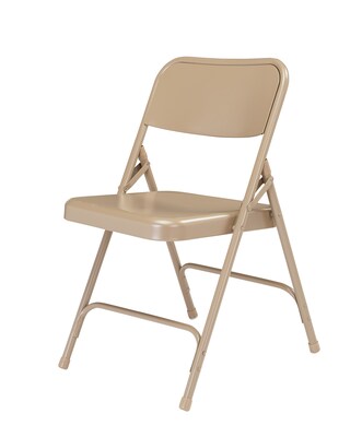 NPS 200 Series All-Steel Armless Premium Folding Chair, Beige, 4 Pack (201/4)