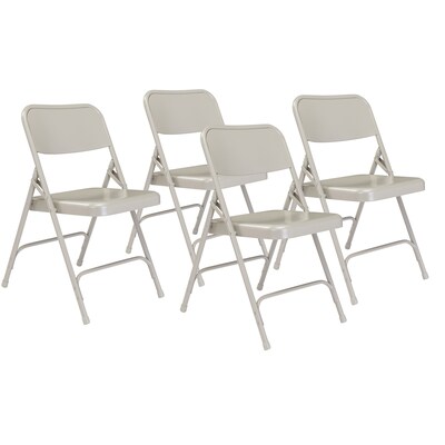 NPS 200 Series All-Steel Armless Premium Folding Chair, Gray, 4 Pack (202/4)