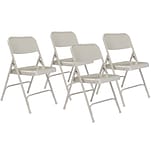 NPS 200 Series All-Steel Armless Premium Folding Chair, Gray, 4/Pack (202/4)