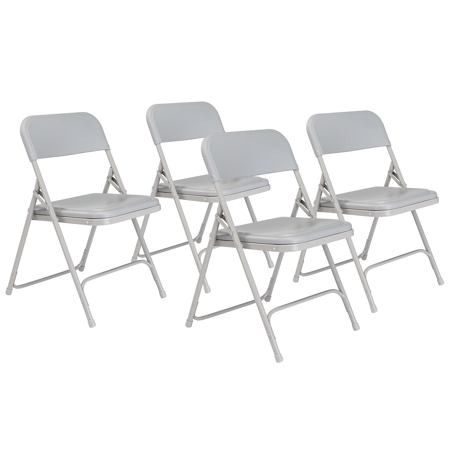 NPS 800 Series Plastic/Poly Premium Lightweight Folding Chair, Gray, 4/Pack (802/4)