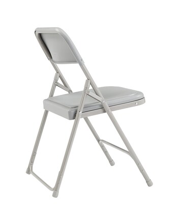 National Public Seating 800 Series Premium Lightweight Steel Frame Plastic Folding Chairs, Gray, 4 Pack (802/4)