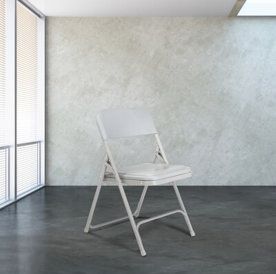NPS 800 Series Plastic/Poly Premium Lightweight Folding Chair, Gray, 4/Pack (802/4)