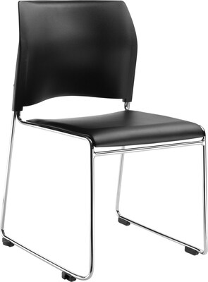 NPS 8700 Series Vinyl Cafetorium Stack Chair, Black, 4/Pack (8710-11-10/4)