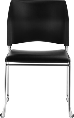 NPS 8700 Series Vinyl Cafetorium Stack Chair, Black, 4/Pack (8710-11-10/4)