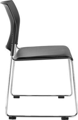 NPS 8700 Series Vinyl Cafetorium Stack Chair, Black, 4/Pack (8710-11-10/4)