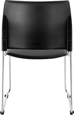 NPS 8700 Series Vinyl Cafetorium Stack Chair, Black, 4/Pack (8710-11-10/4)