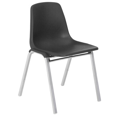 NPS 8100 Series Poly Shell Stack Chair, Black/Chrome (8110)