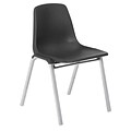 NPS 8100 Series Poly Shell Stack Chair, Black/Chrome (8110)