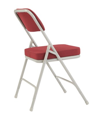 NPS 3200 Series Fabric Armless Premium Folding Chair, New Burgundy/Gray -2 Pack (3218/2)