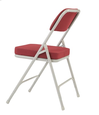 NPS 3200 Series Fabric Armless Premium Folding Chair, New Burgundy/Gray -2 Pack (3218/2)