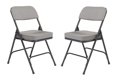 NPS 3200 Series Fabric Armless Premium Folding Chair, Charcoal Gray, 2 Pack (3212/2)