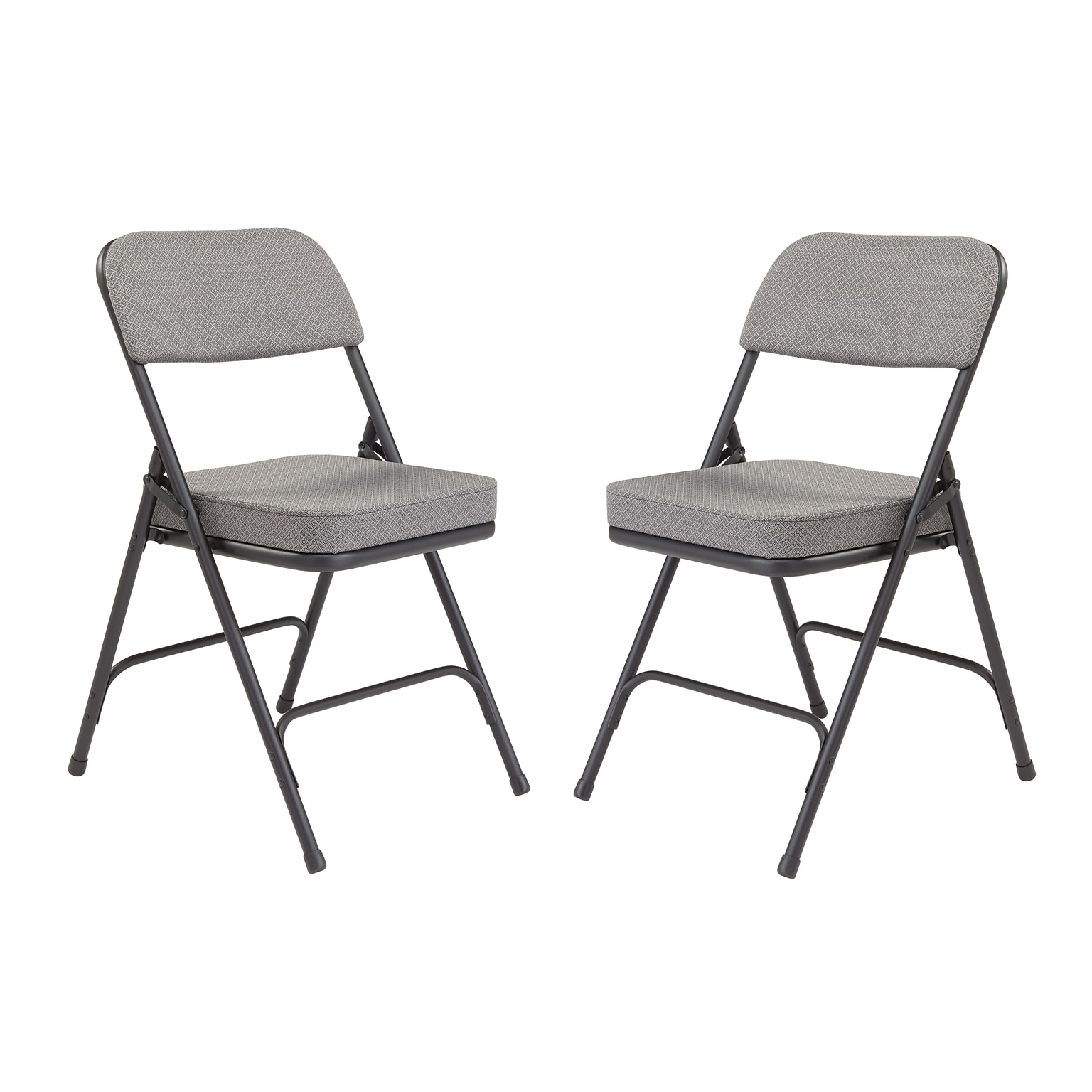 NPS 3200 Series Fabric Armless Premium Folding Chair, Charcoal Gray, 2 Pack (3212/2)