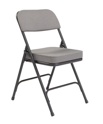 NPS 3200 Series Fabric Armless Premium Folding Chair, Charcoal Gray, 2 Pack (3212/2)